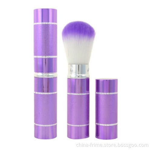 Retractable brush, Professional soft synthetic hair with glossy ferrule cosmetic powder brush